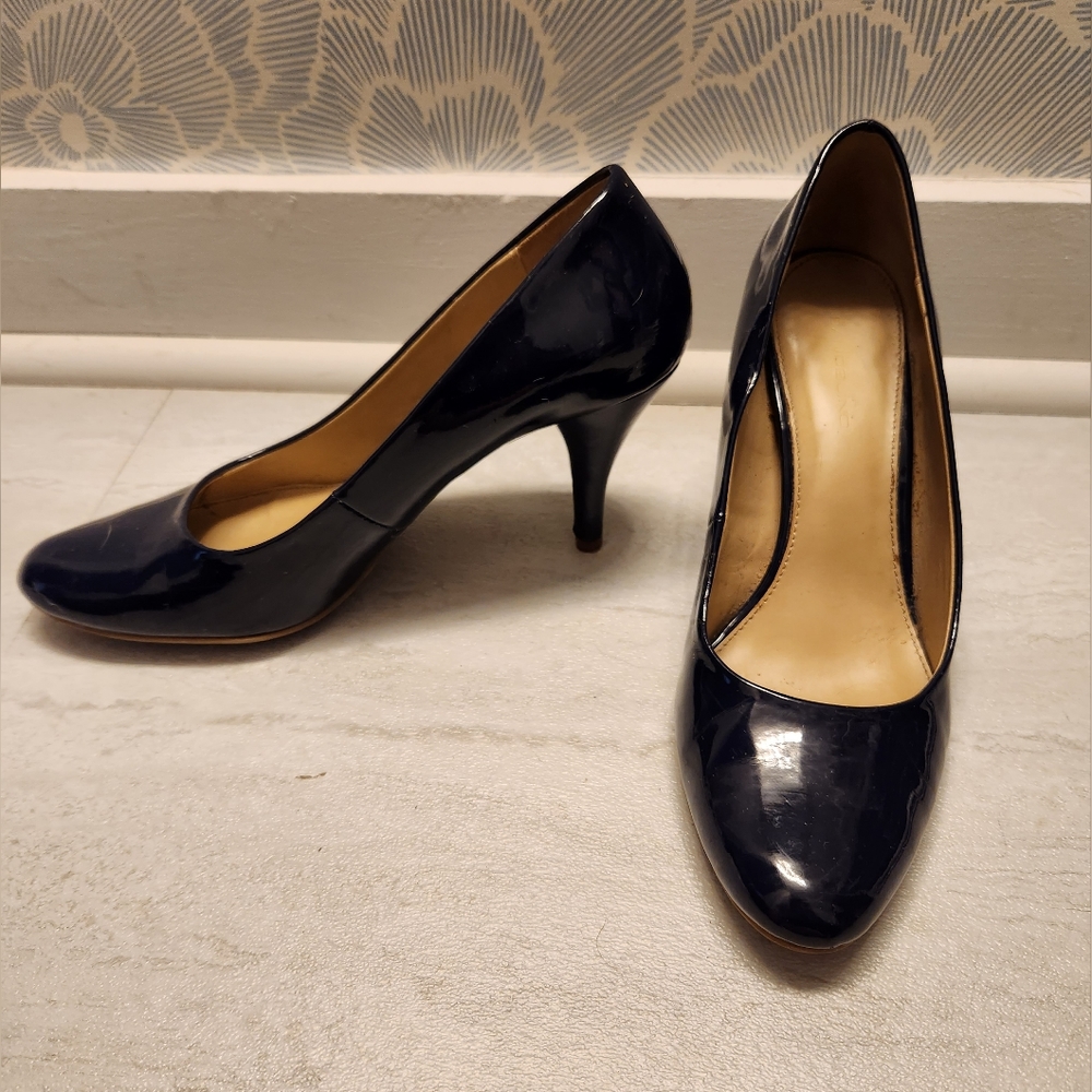 Navy Patent Heels